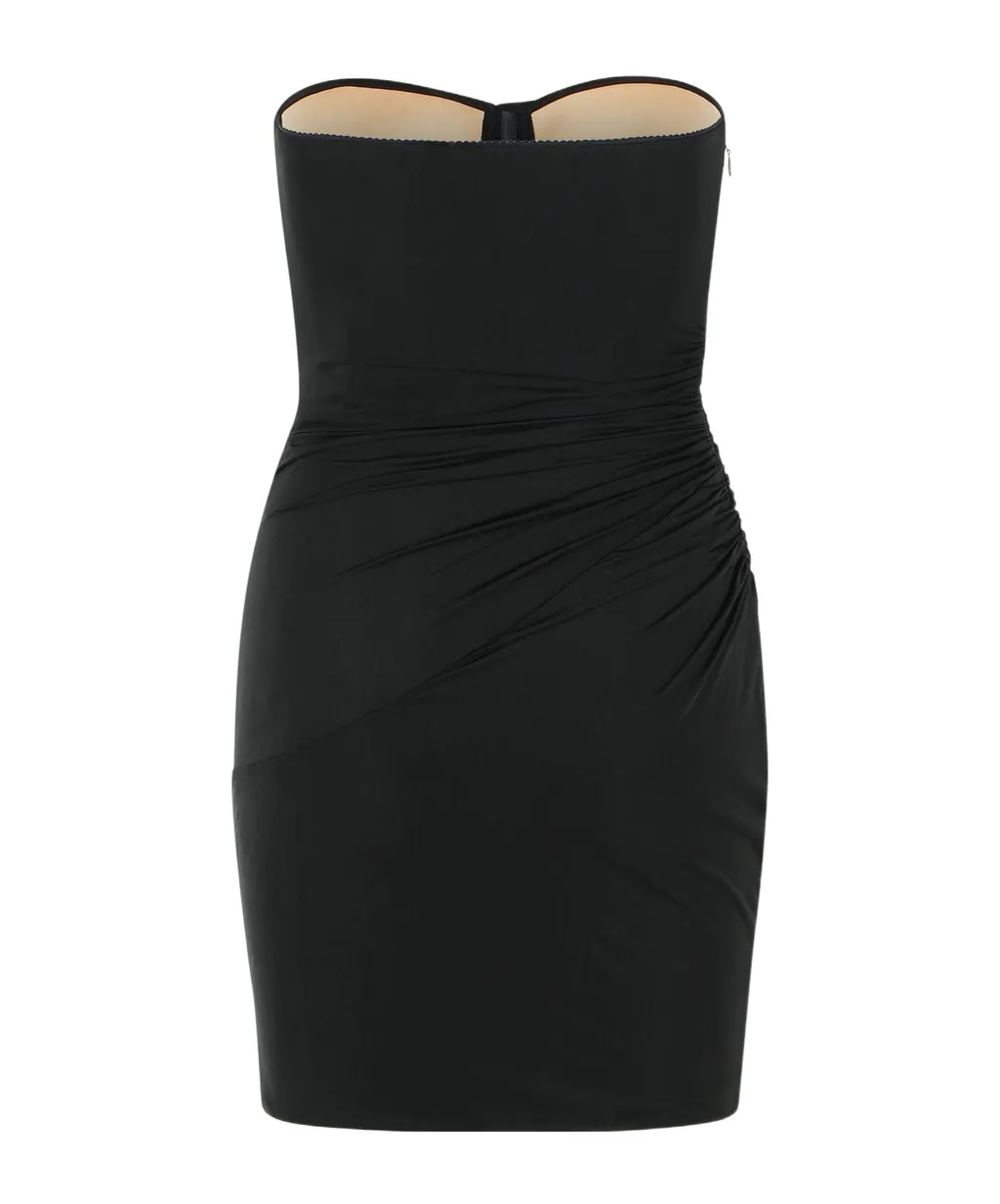 Blumarine Gathered Strapless Mini Bustier Dress