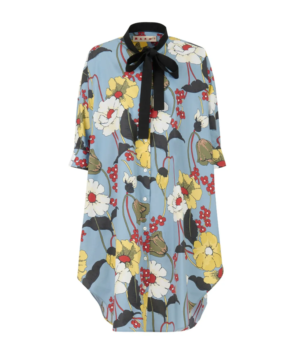 Marni Melodia Print Oversized Poplin Dress