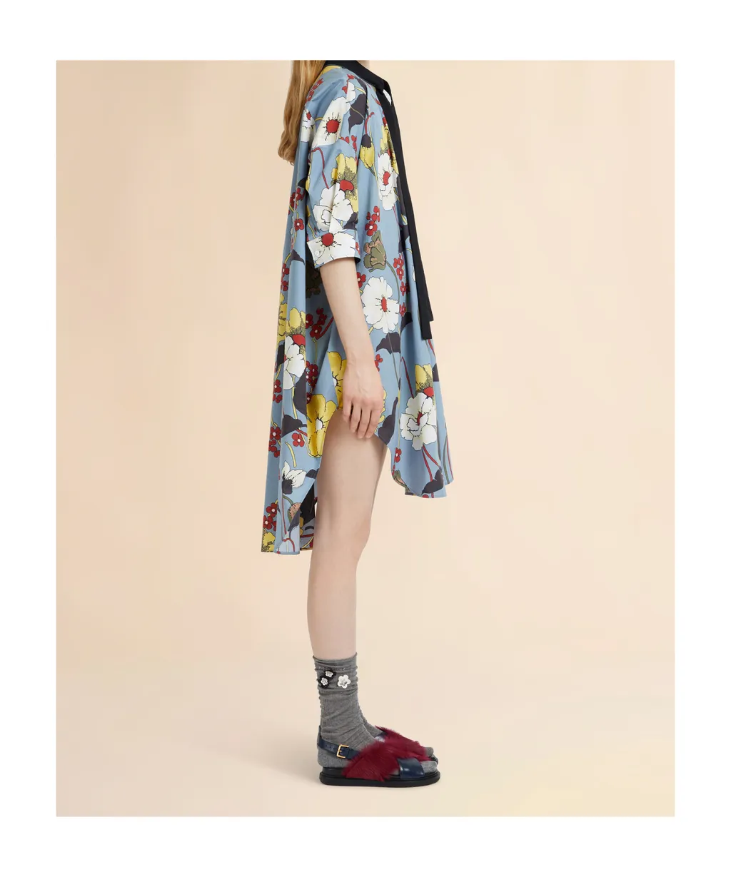 Marni Melodia Print Oversized Poplin Dress