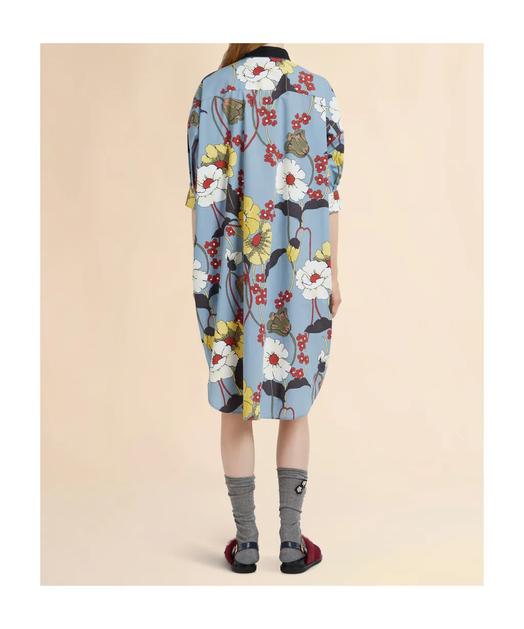 Marni Melodia Print Oversized Poplin Dress