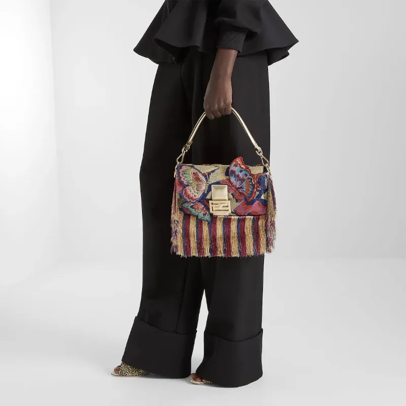 Baguette® Bag With Multicolour Lamé Night Butterfly Embroidery