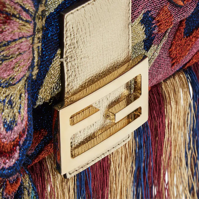 Baguette® Bag With Multicolour Lamé Night Butterfly Embroidery