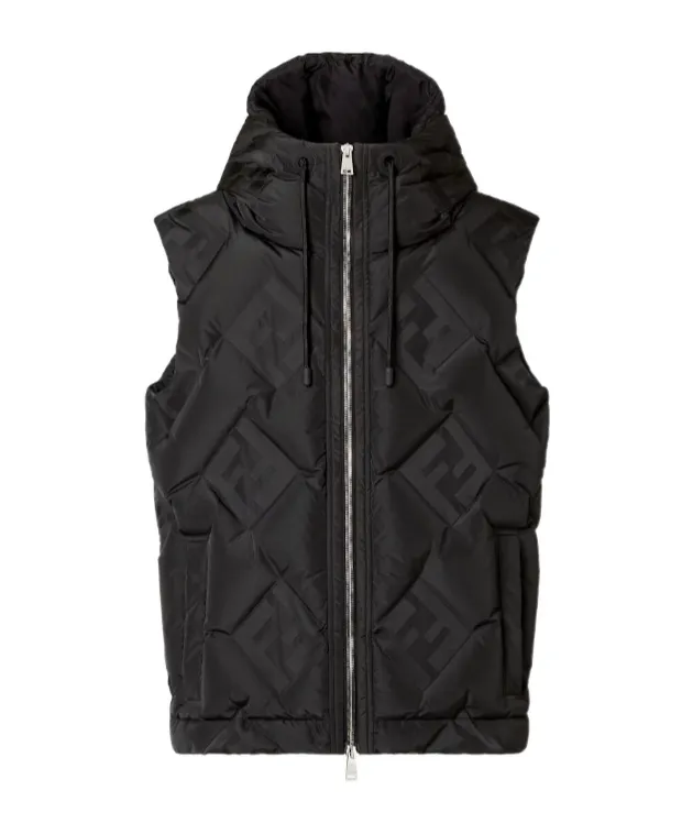 Black Ff Technical Fabric Gilet