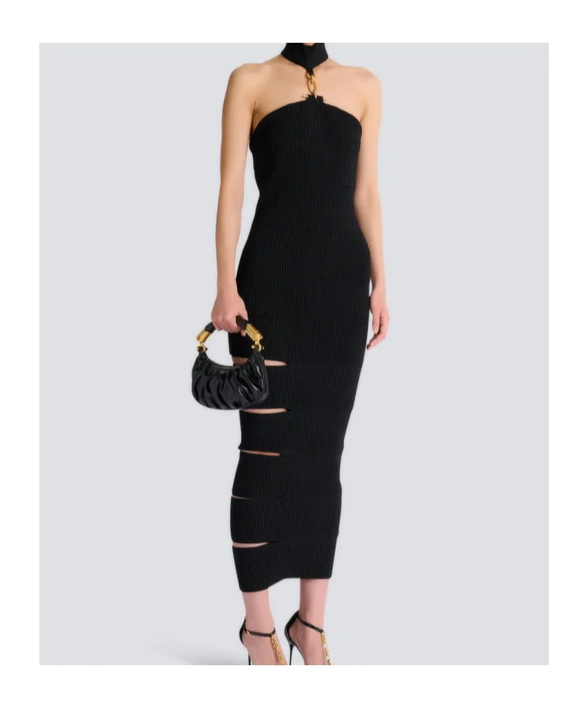 Balmain Embellished Long Sleeveless Dress