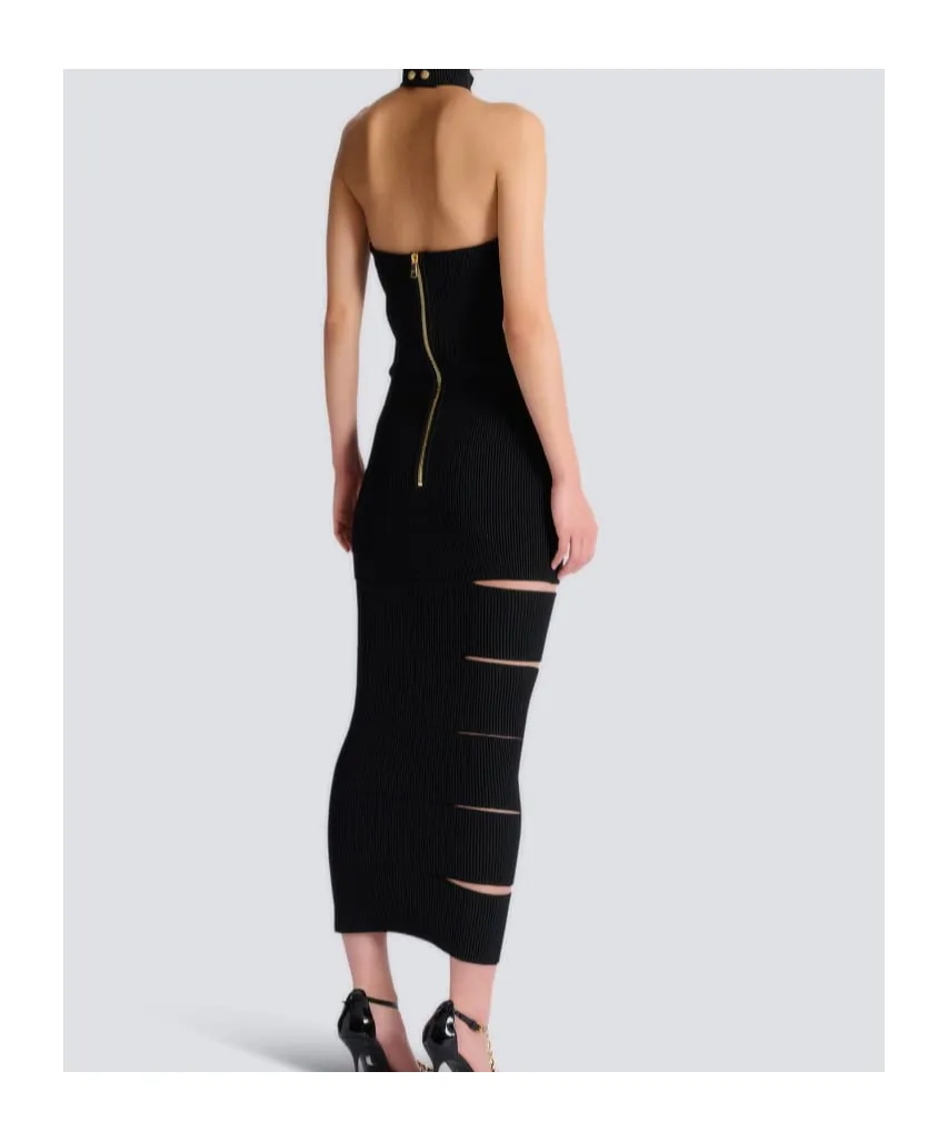 Balmain Embellished Long Sleeveless Dress