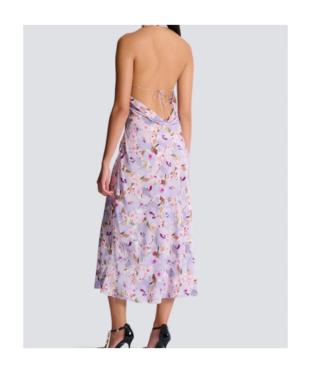 Balmain Printed Poppy Flower Dress