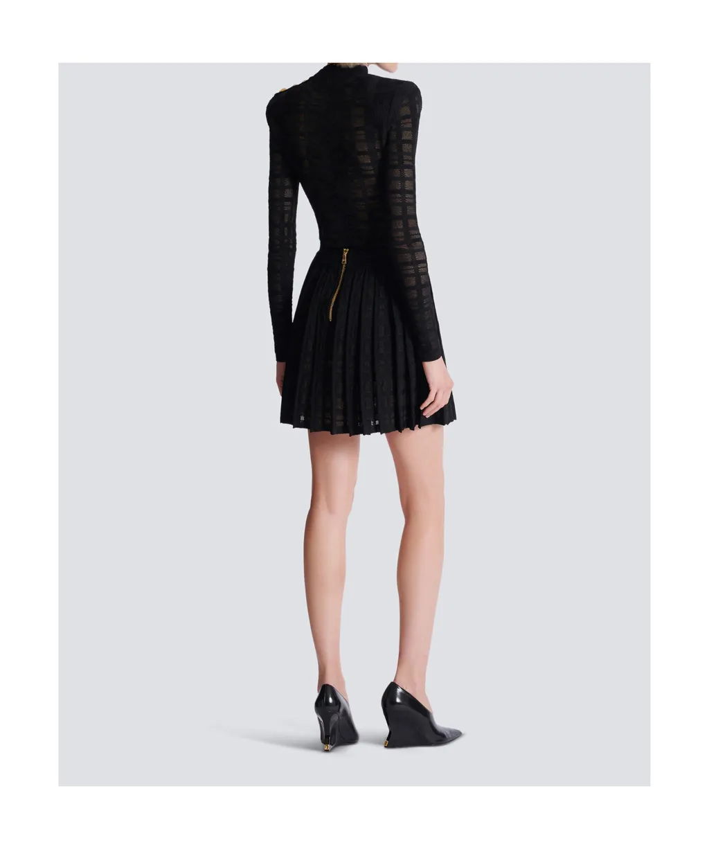Balmain Pleated Button Detailed Skirt