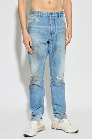 Dsquared2 Logo-Patch Distressed Teddy Jeans
