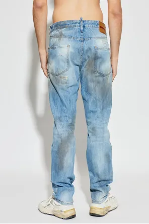 Dsquared2 Logo-Patch Distressed Teddy Jeans