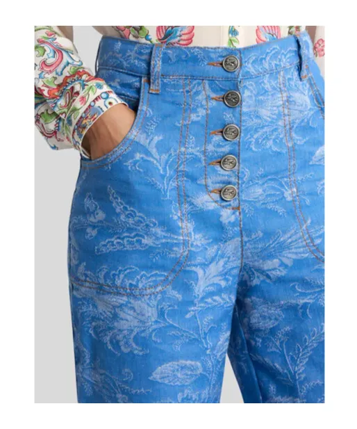 Etro Paisley Motif High Waist Jeans
