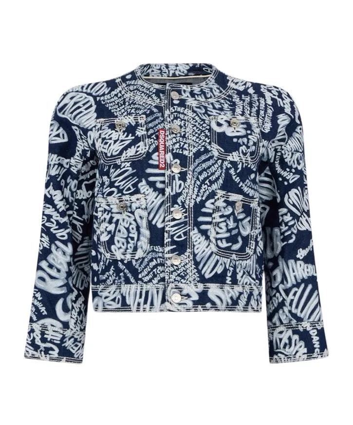 Dsquared2 Pattern-Printed Denim Jacket