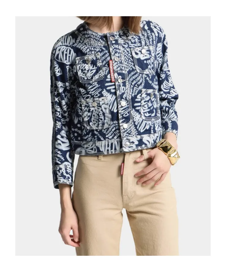 Dsquared2 Pattern-Printed Denim Jacket