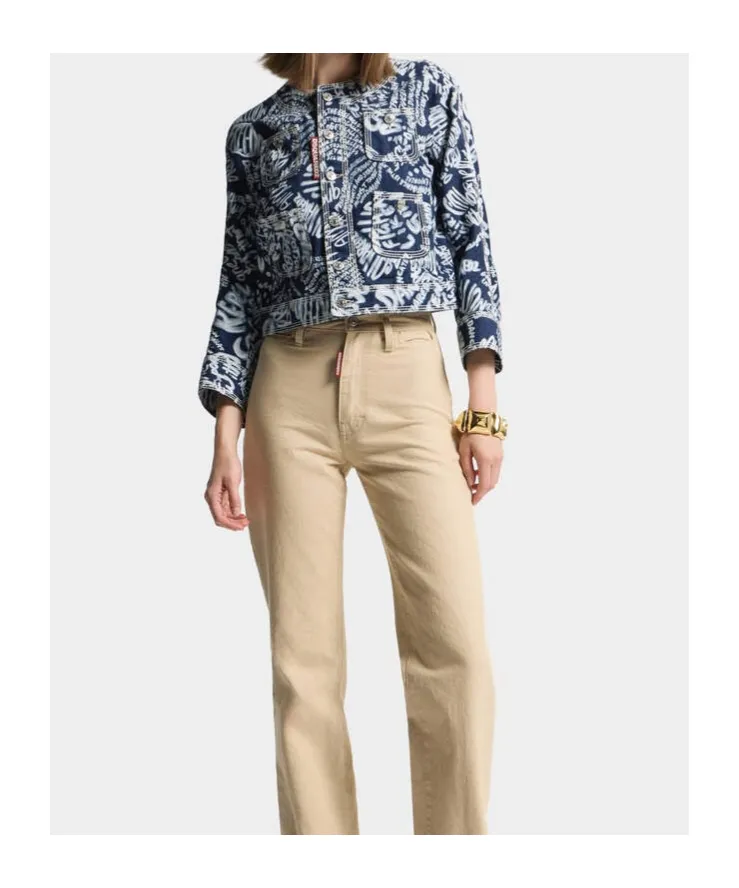 Dsquared2 Pattern-Printed Denim Jacket