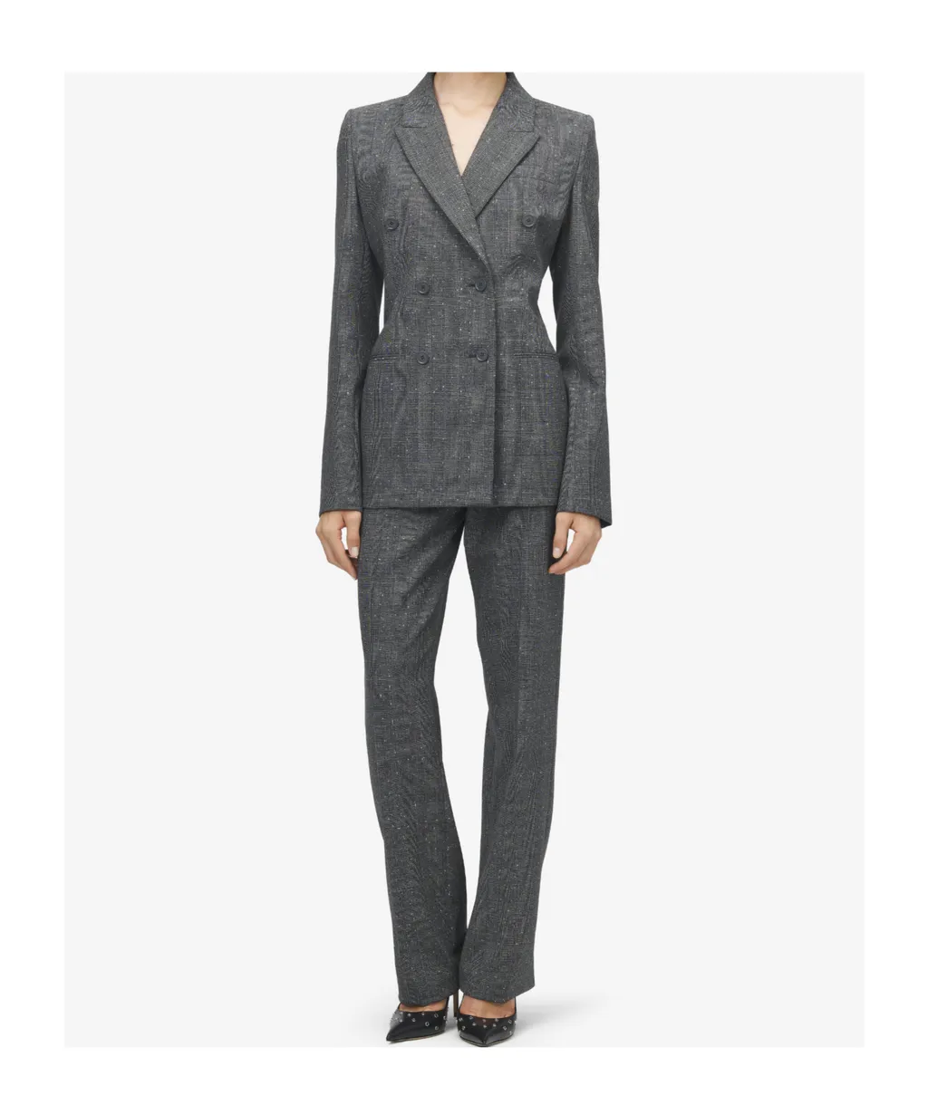 Alexander Mcqueen Flecked Glen Check Double-Breasted Jacket