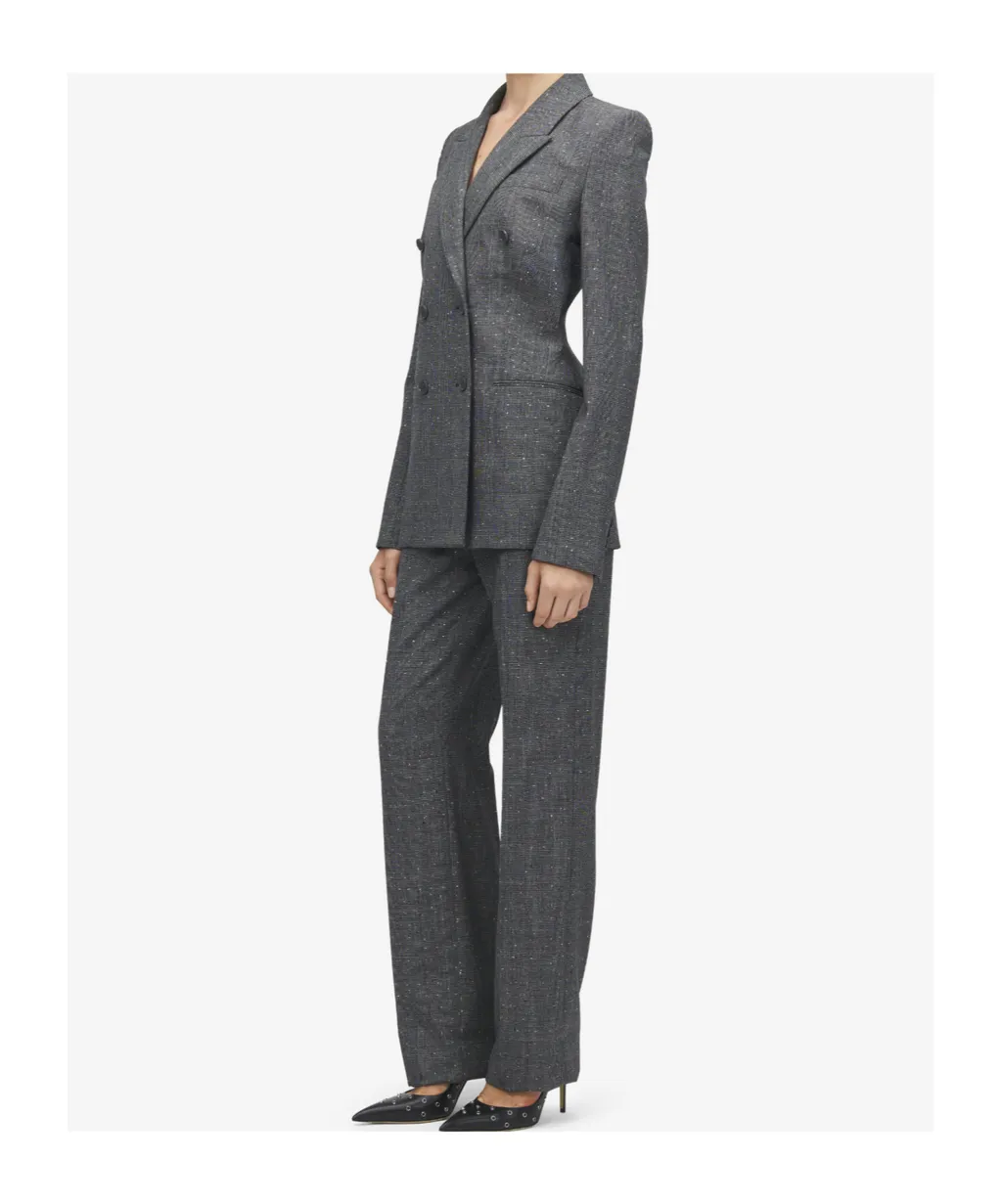 Alexander Mcqueen Flecked Glen Check Double-Breasted Jacket