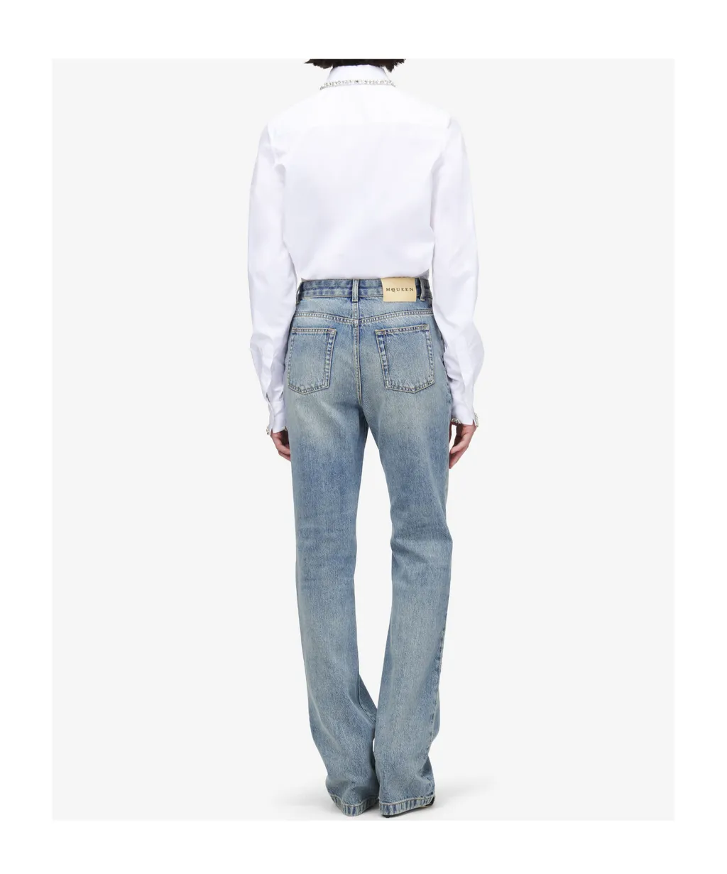 Alexander Mcqueen Embellished Collared Long-Sleeve Shirt