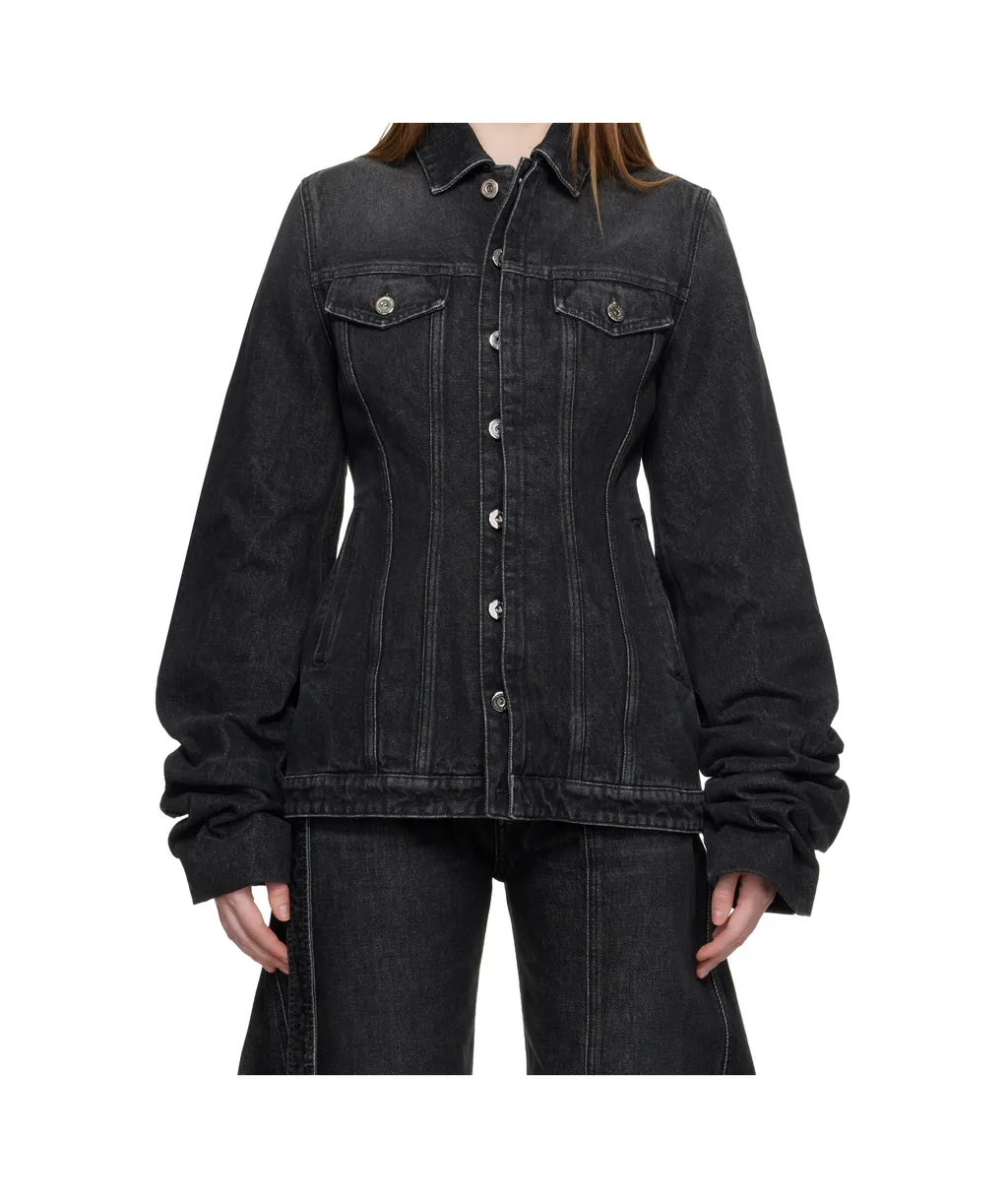 Button-Down Long-Sleeved Denim Jacket