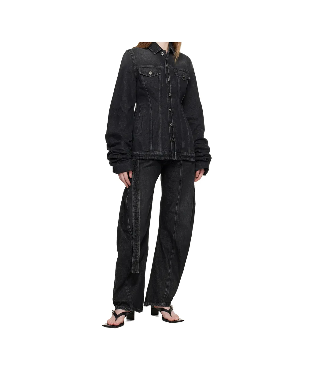 Button-Down Long-Sleeved Denim Jacket