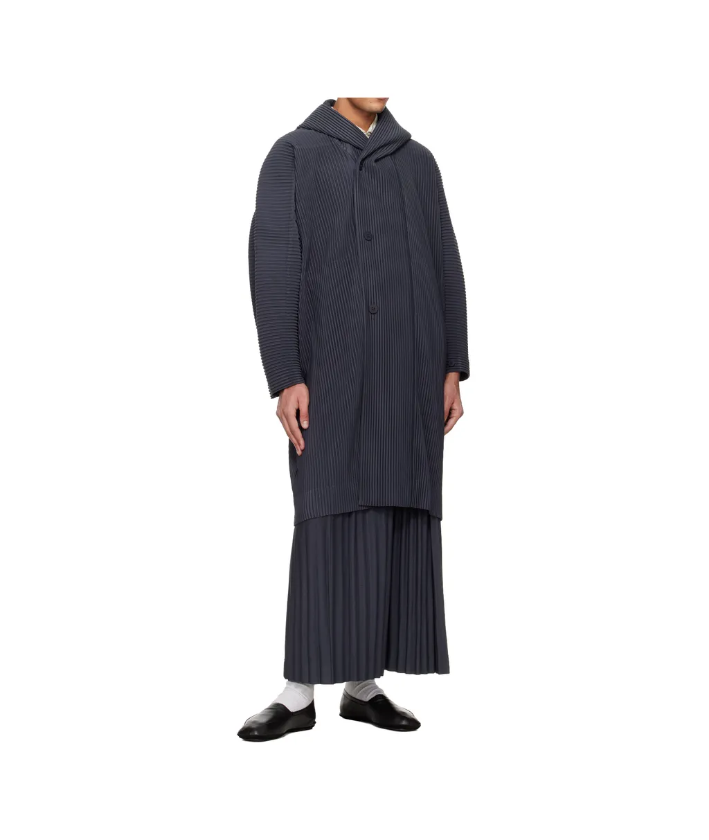 Pleated Long-Sleeved Coat
