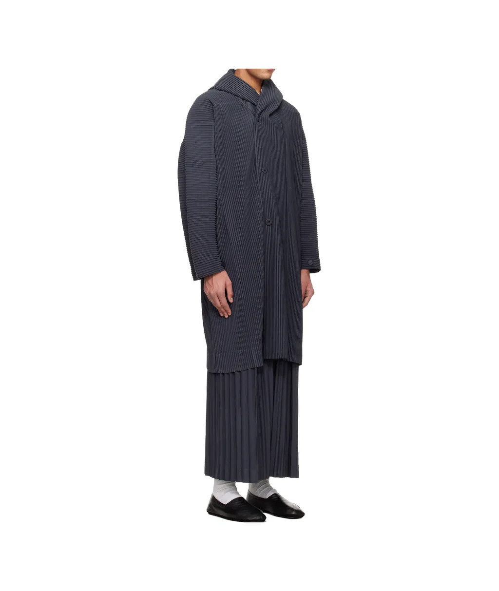 Pleated Long-Sleeved Coat
