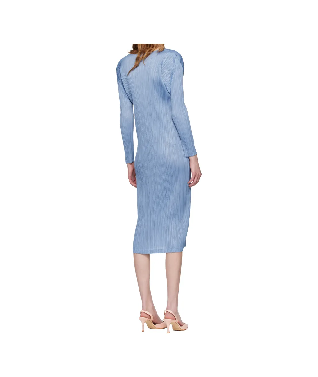 Pleated Knit Midi Dress