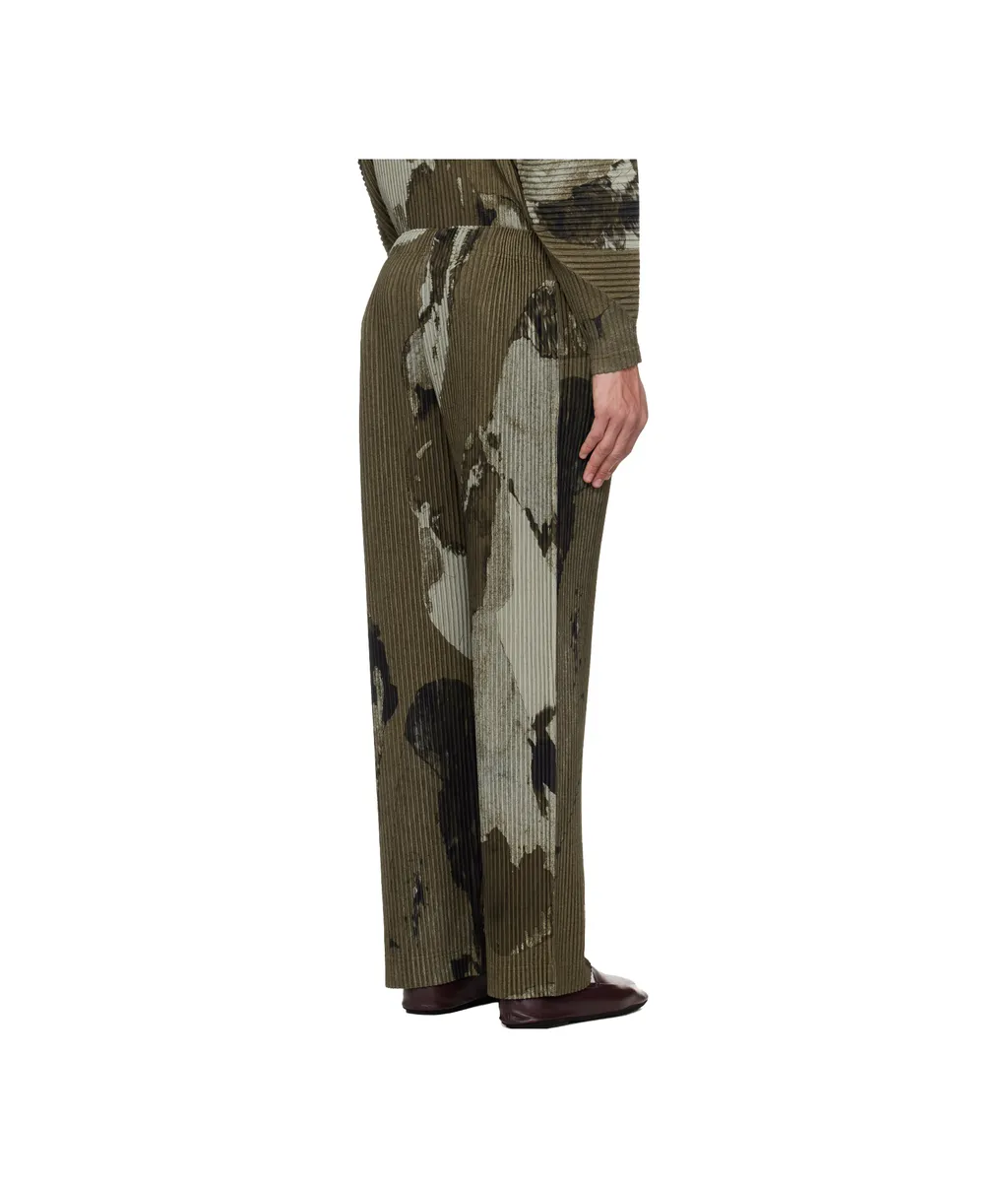 Pleated Print Casual Pants
