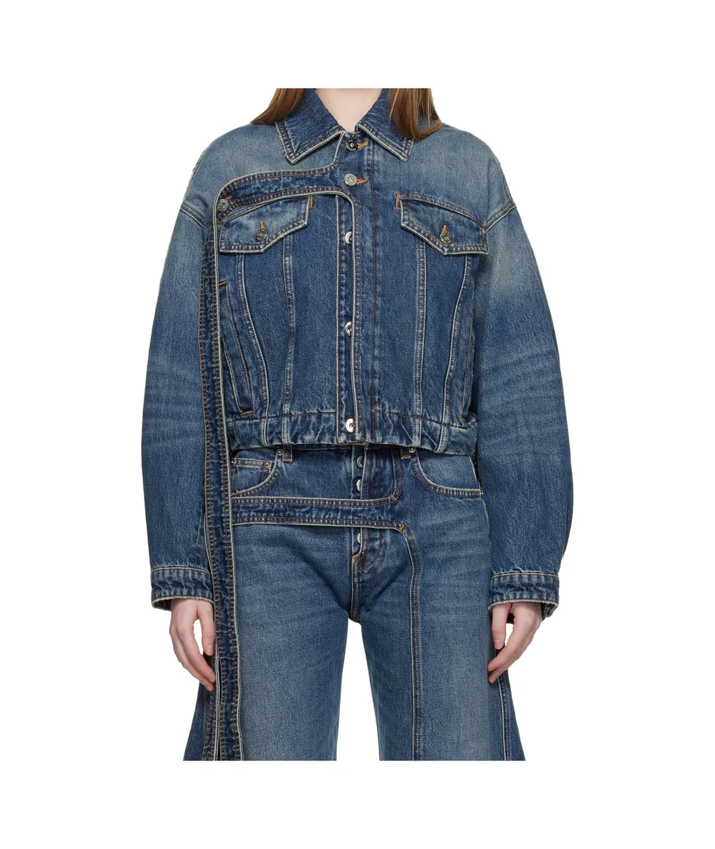 Button-Down Long-Sleeved Denim Jacket