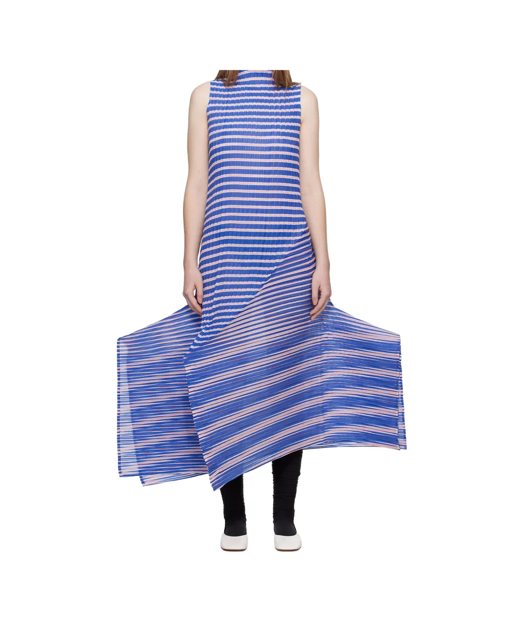 Issey Miyake Striped Sleeveless Dress