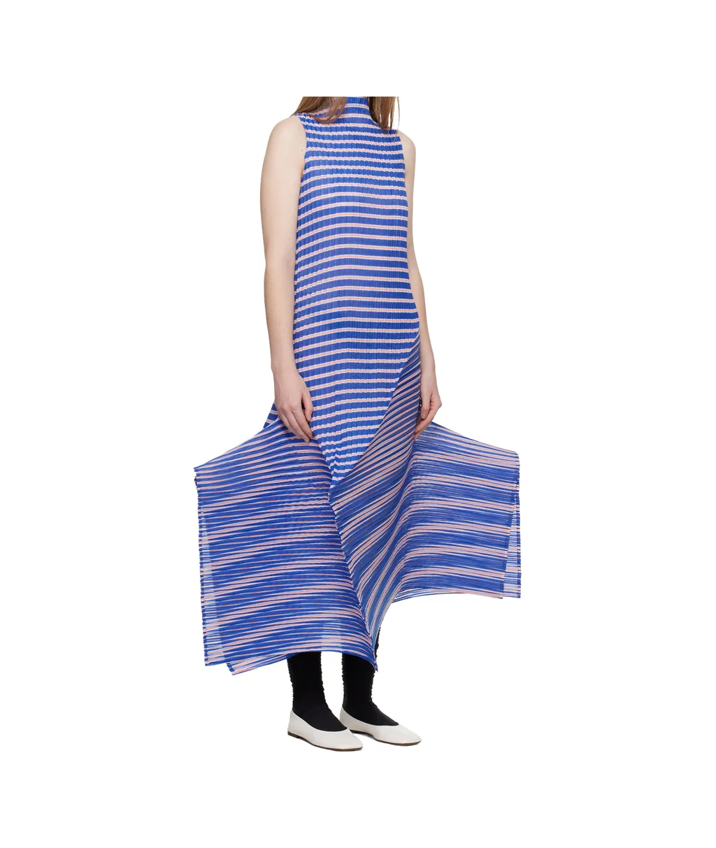 Issey Miyake Striped Sleeveless Dress