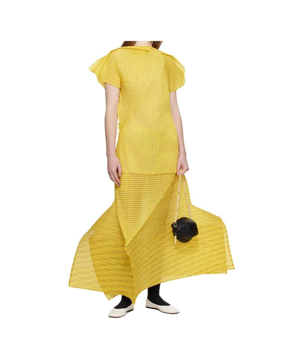 Pleated Semi-Transparent Midi Skirt