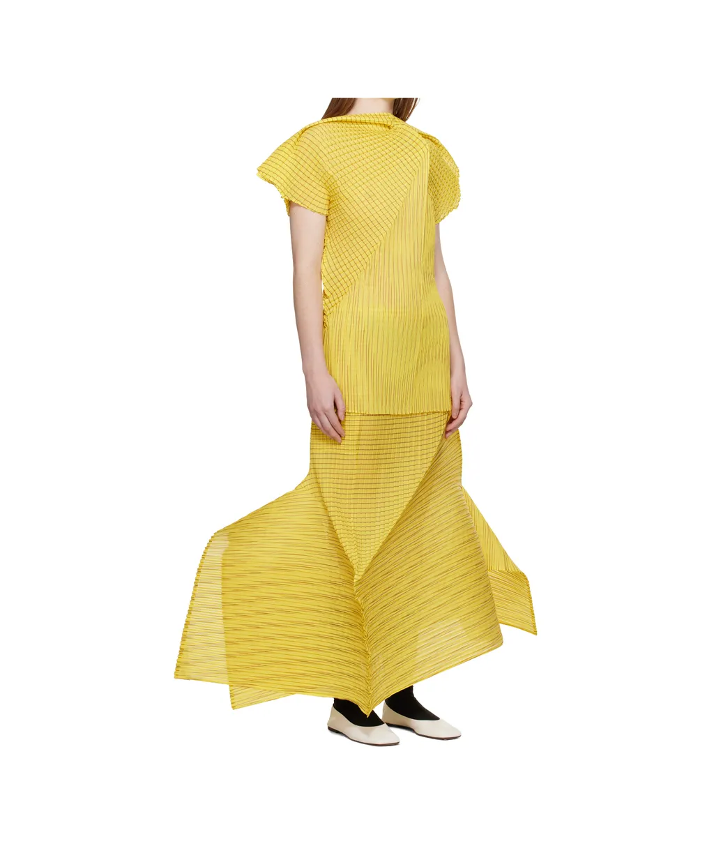 Pleated Semi-Transparent Midi Skirt