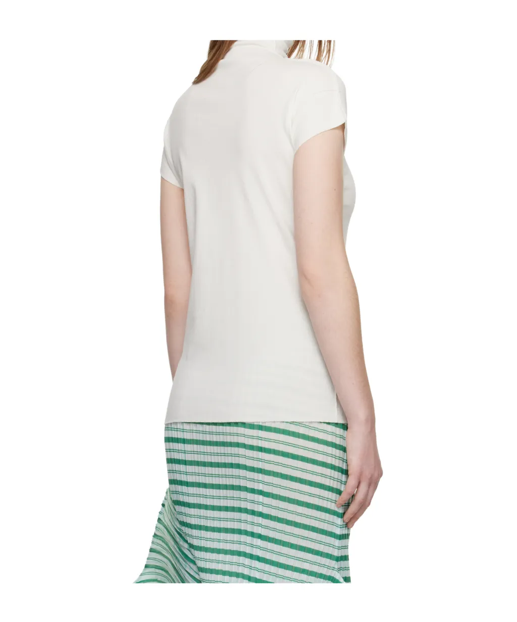 High-Neck Cap Sleeve Knit Sweater