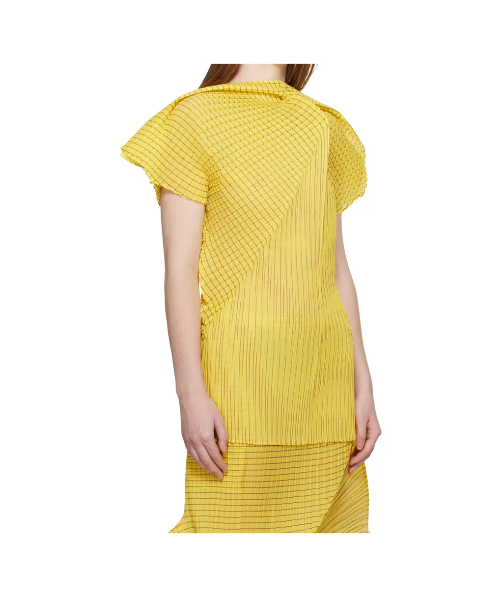 Pleated Semi-Transparent Plain Weave Cover-Up