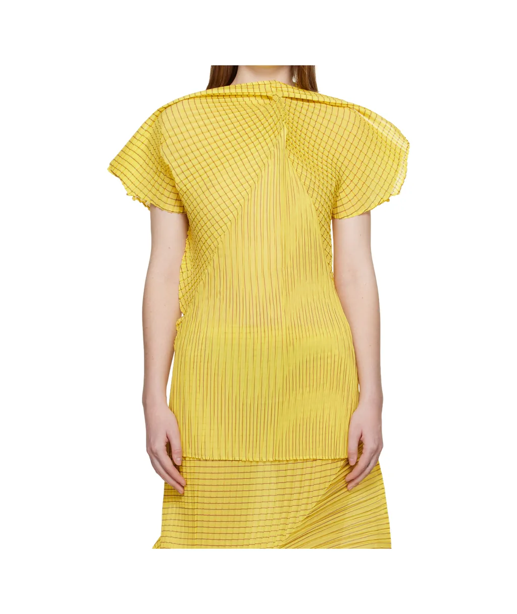 Pleated Semi-Transparent Plain Weave Cover-Up