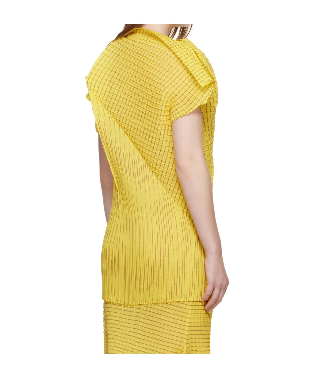 Pleated Semi-Transparent Plain Weave Cover-Up