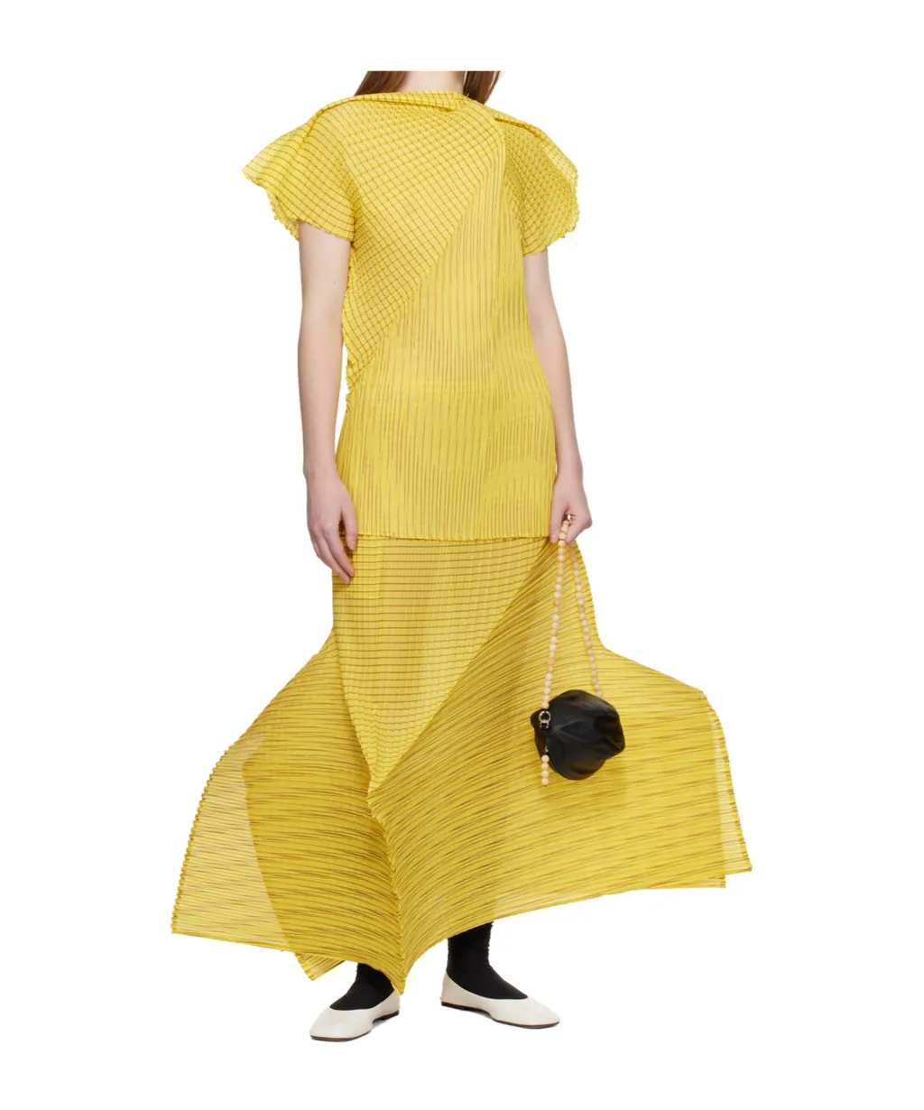 Pleated Semi-Transparent Plain Weave Cover-Up