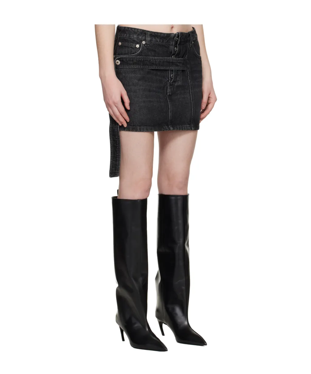 Low Rise Denim Mini Skirt