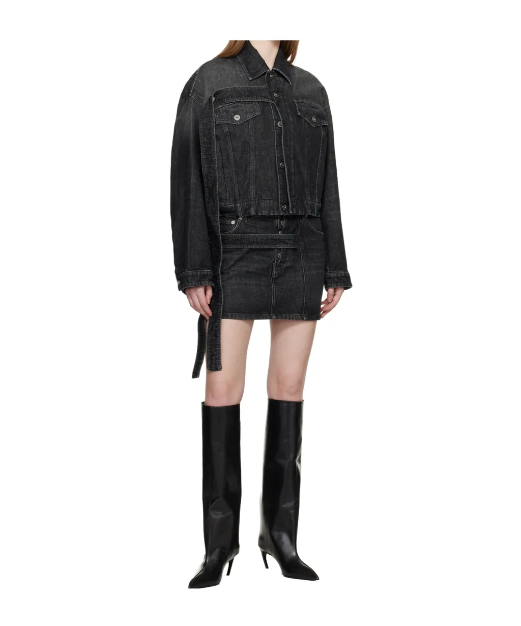 Low Rise Denim Mini Skirt