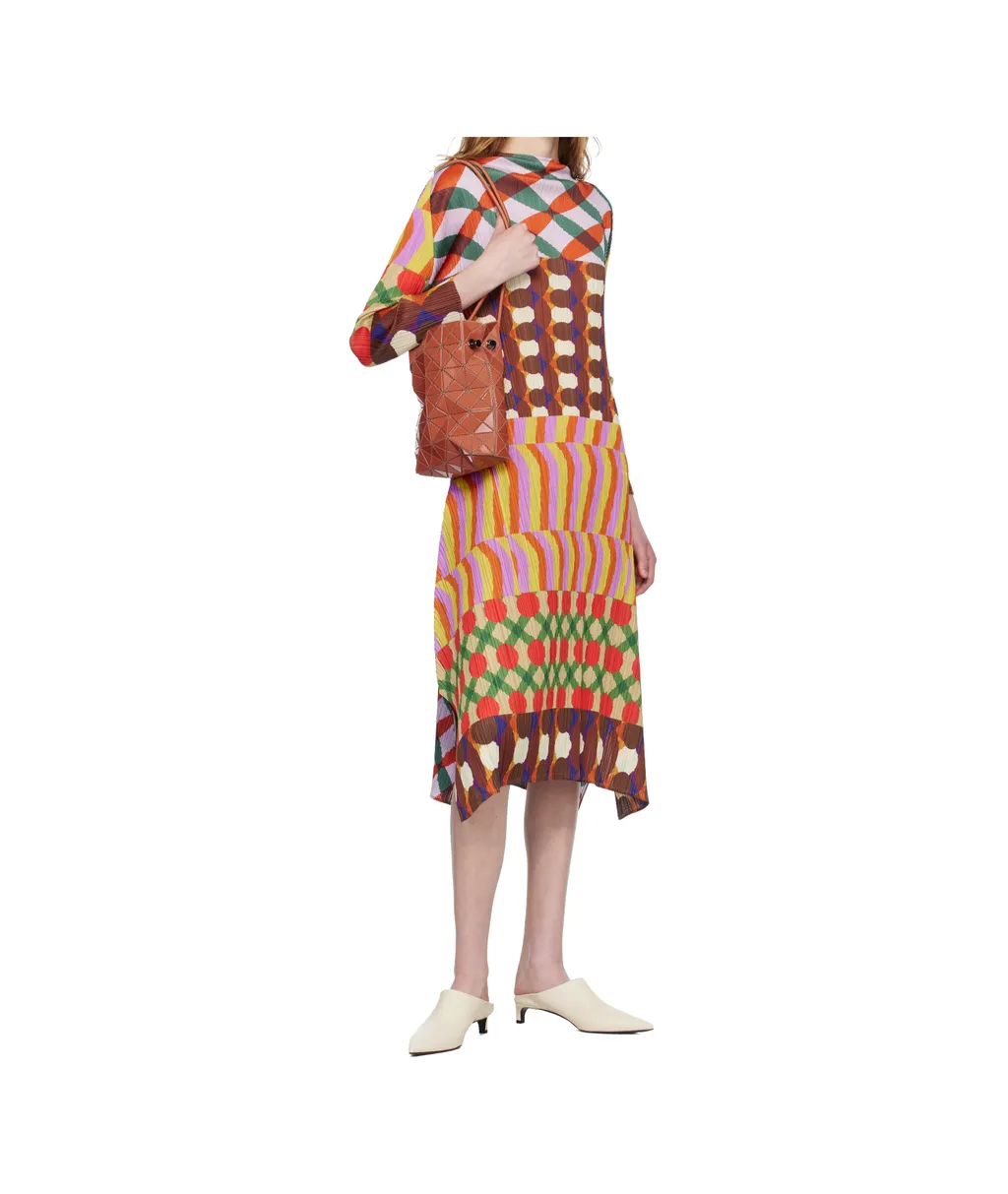 Pleated Print Dress