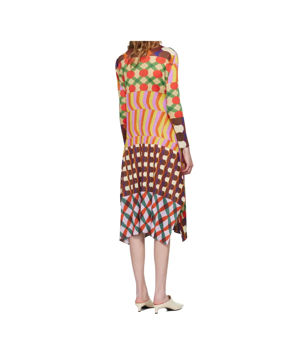 Pleated Print Dress