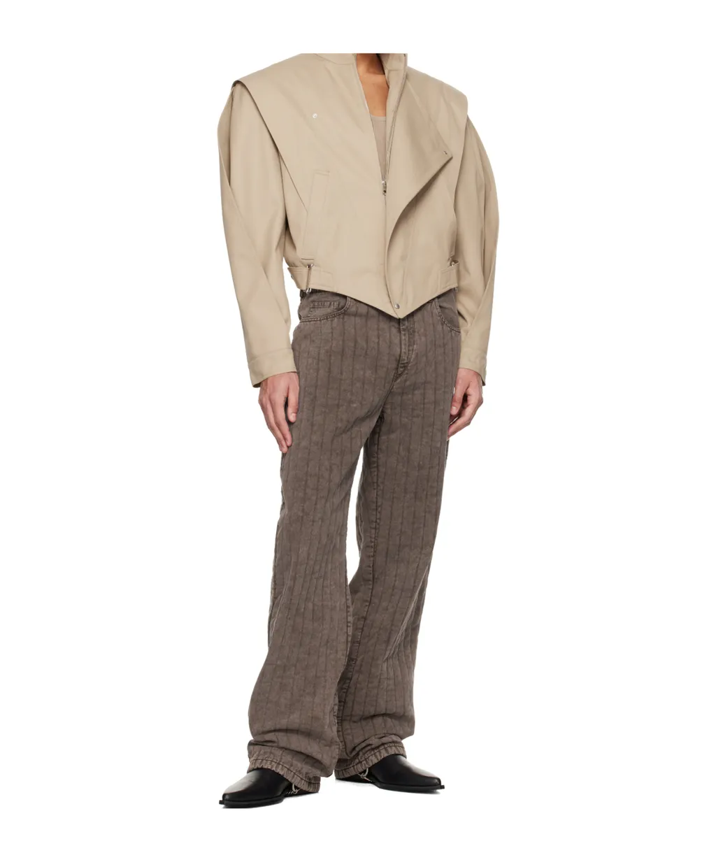 Quilted Twill Casual Pants