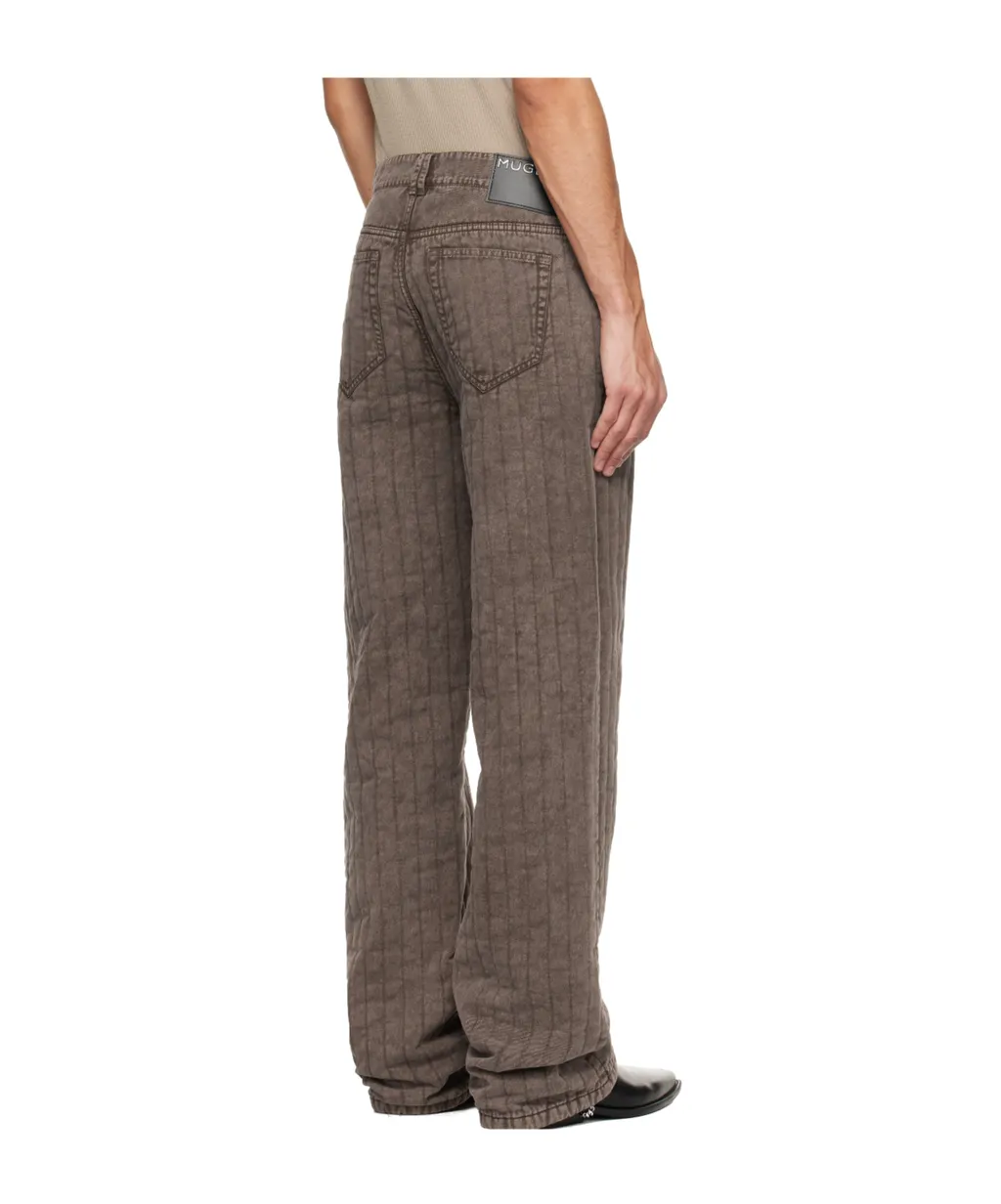 Quilted Twill Casual Pants