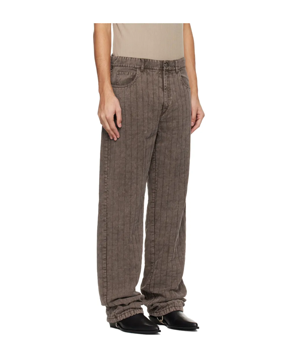 Quilted Twill Casual Pants