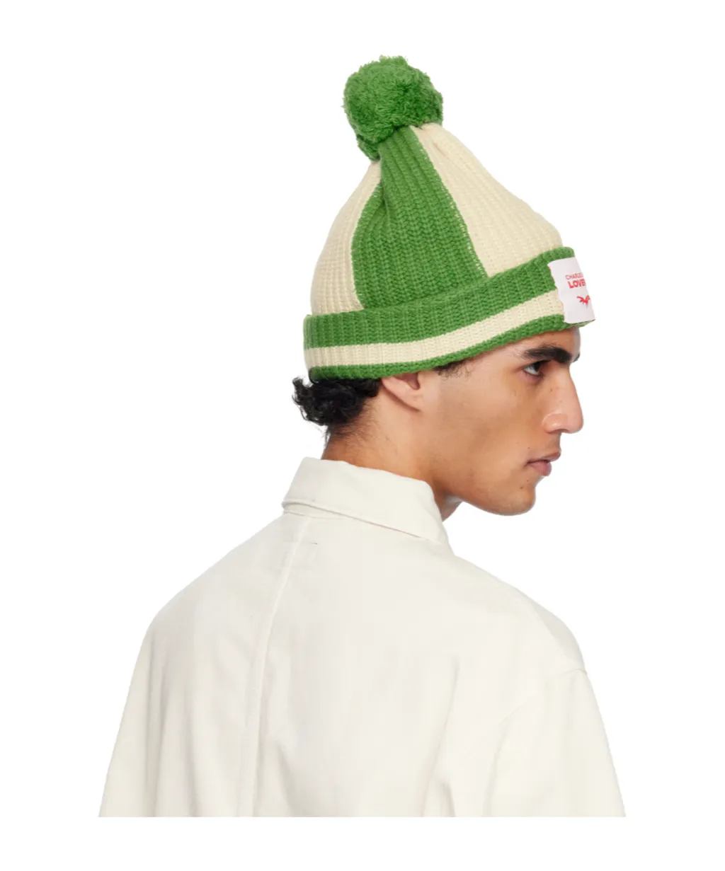Pom-Pom Wool Blend Knitted Cap