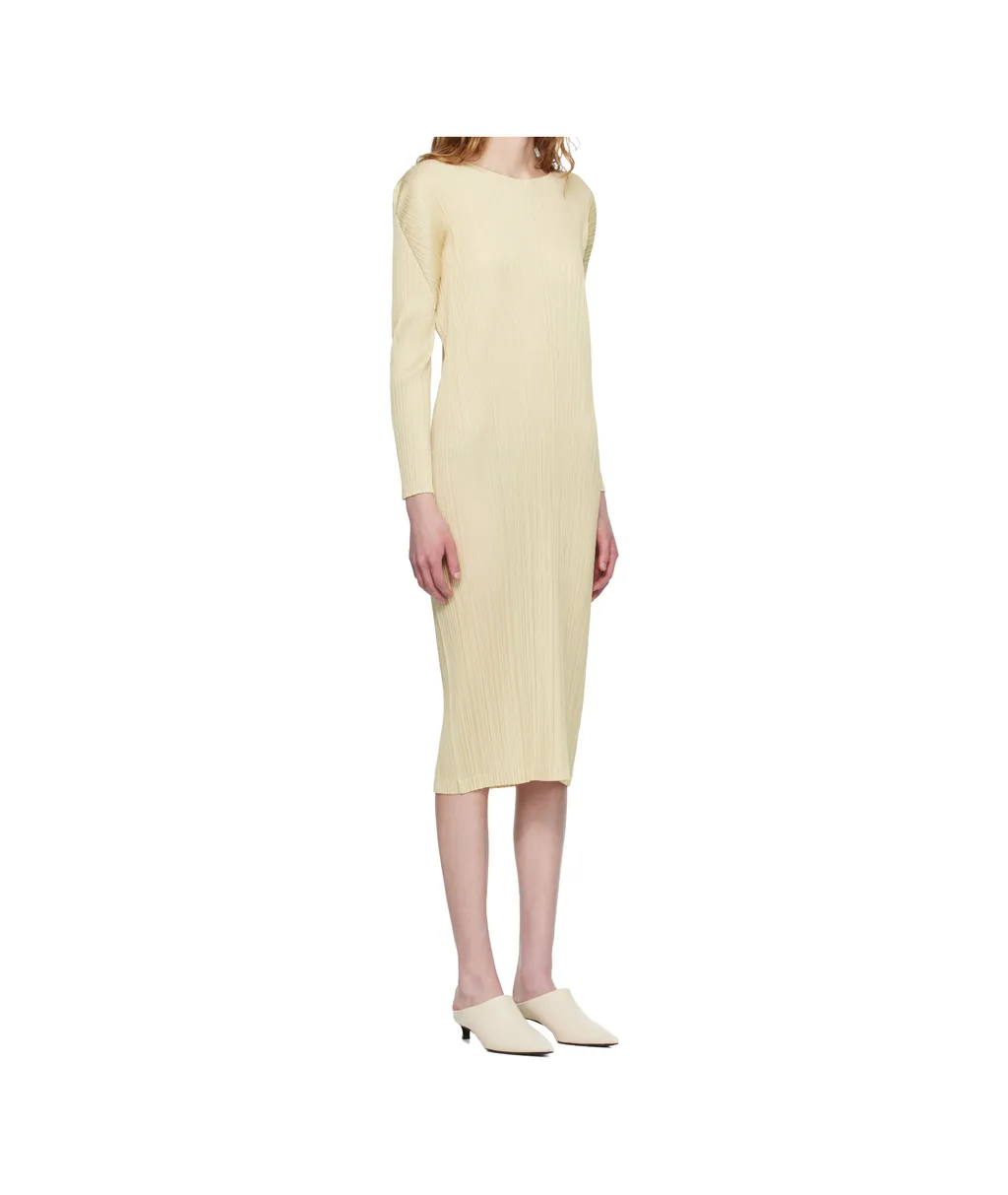 Pleated Knit Midi Dress