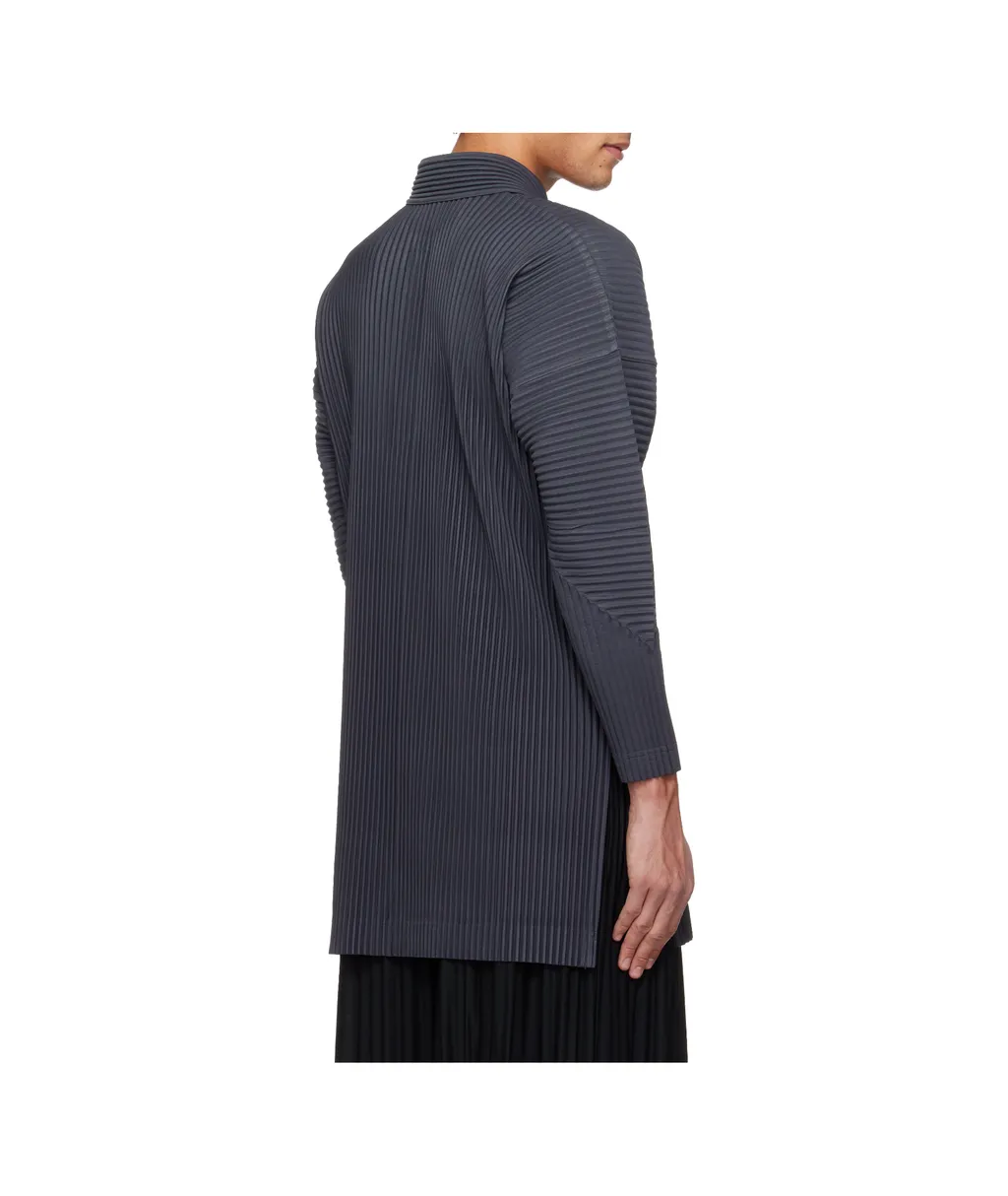 Pleated Knit Polo Shirt