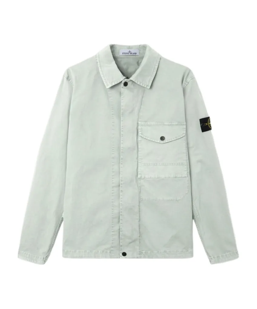 Regular-Fit Zipper-Up Overshirt With Pocket