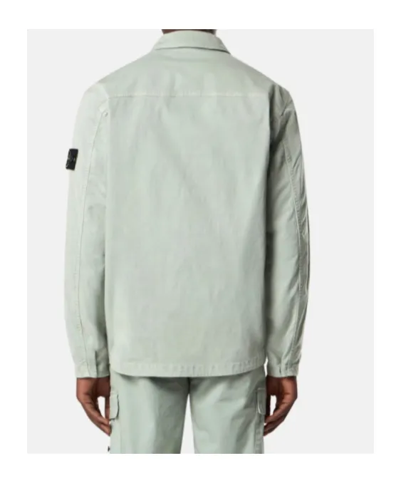 Regular-Fit Zipper-Up Overshirt With Pocket