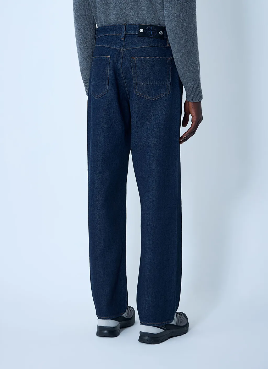 Stone Island Logo Patch Loose Fit Jeans