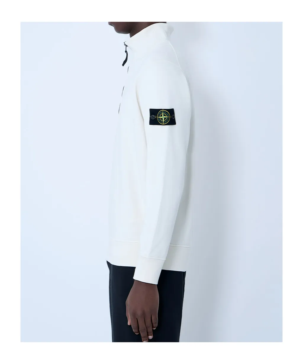 Stone Island Logo Patch Quarter-Zip Sweatshirt